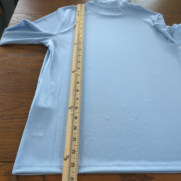 Levi's long sleeve Turtleneck Women's Shirt Top Pullover Retro baby blue size L - Picture 16 of 16